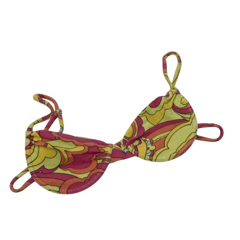 Frankie's Bikinis Maggie Terry Underwire Bikini Top in peace terry